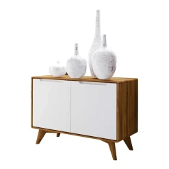 Moderne 2-türige Kommode in Weiß & Wildeiche - Diesta^Wohnen