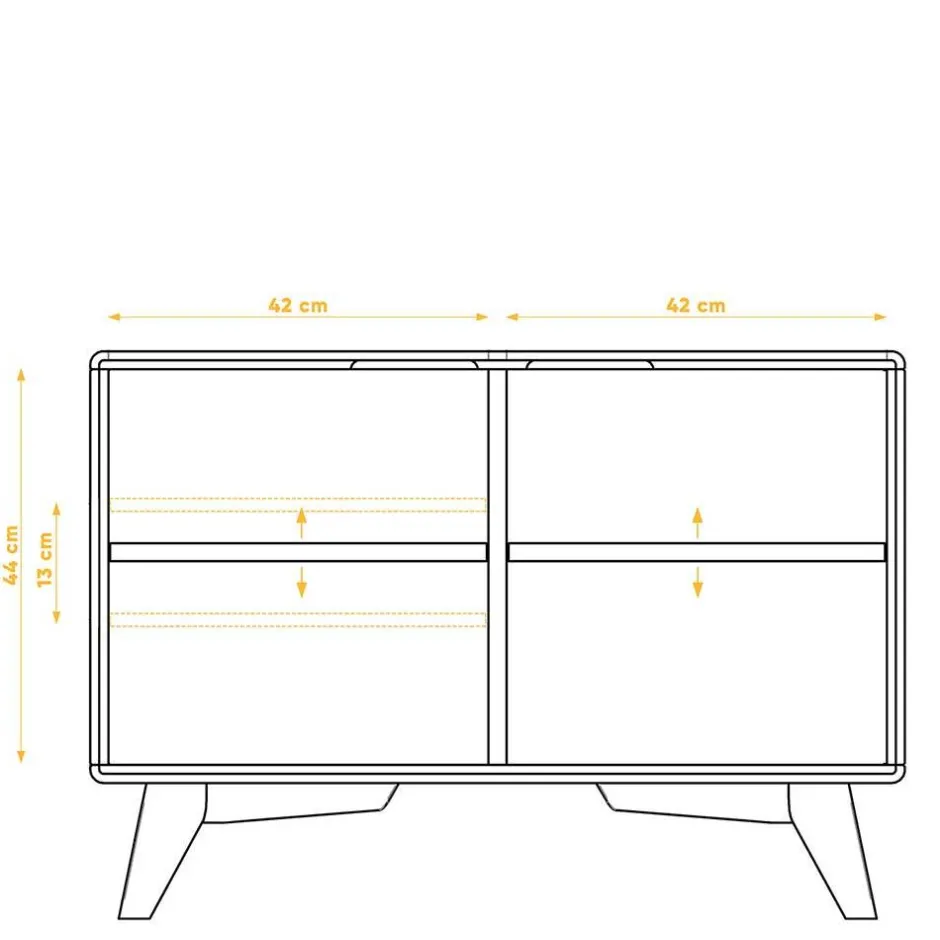 Moderne 2-türige Kommode in Weiß & Wildeiche - Diesta^Wohnen