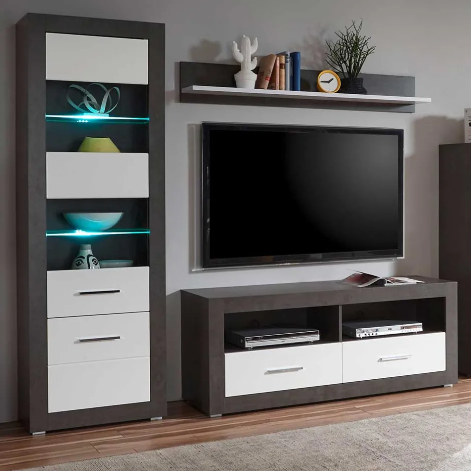 Wohnen Moderne TV Anbauwand 215cm breit - Istensa I (dreiteilig)