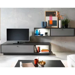 Moderne TV Anbauwand in Grau - Ridona (zweiteilig)^Wohnen Hot