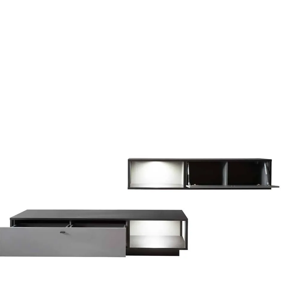 Moderne TV Anbauwand in Grau - Ridona (zweiteilig)^Wohnen Hot