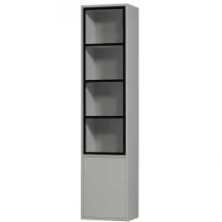 Wohnen Moderne Vitrine in Hellgrau mit Schwarz - Giorno