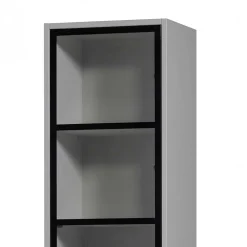 Wohnen Moderne Vitrine in Hellgrau mit Schwarz - Giorno