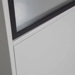 Wohnen Moderne Vitrine in Hellgrau mit Schwarz - Giorno