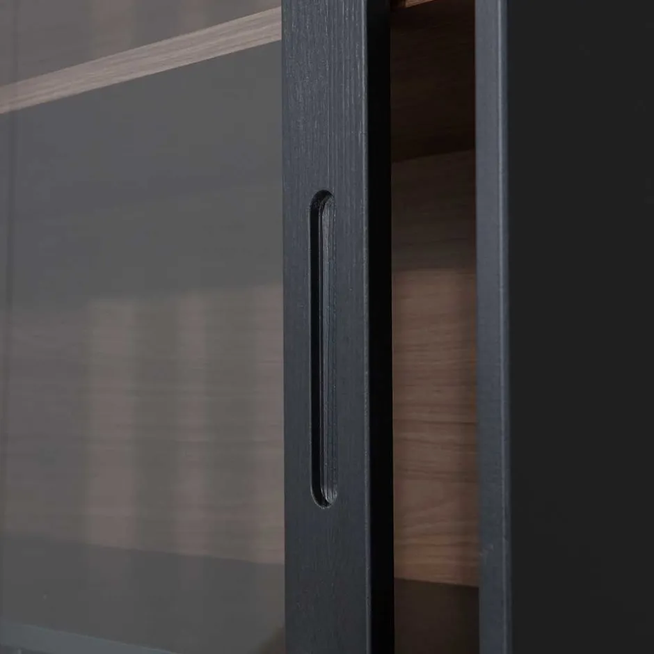 Wohnen Moderne Vitrine mit Glas Schiebetüren - Susanne