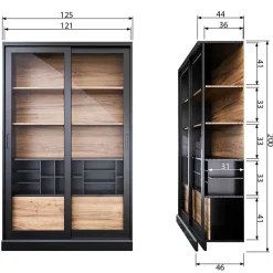 Wohnen Moderne Vitrine mit Glas Schiebetüren - Susanne