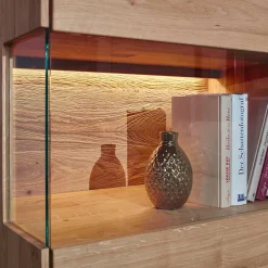 Moderne Wildeiche Vitrine 63x207x43 cm - Acmida^Wohnen Discount