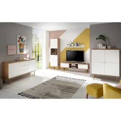 Moderne Wohnmöbel Kombi in Weiß - Cablos (fünfteilig)^Wohnen Outlet