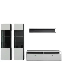 Wohnen Moderne Wohnwand-Möbel im Set - Loazin (vierteilig)