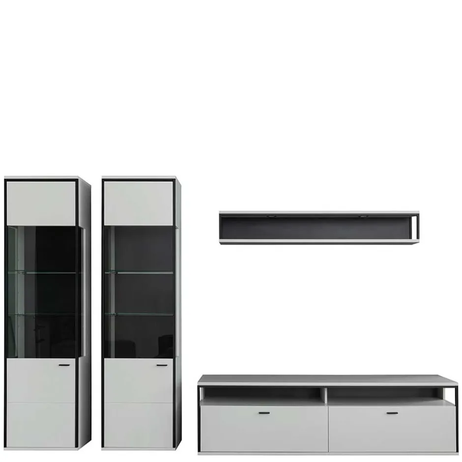 Wohnen Moderne Wohnwand-Möbel im Set - Loazin (vierteilig)
