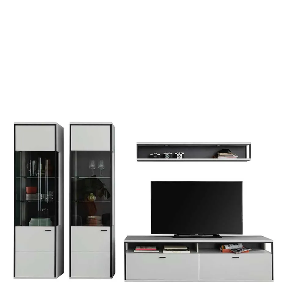 Wohnen Moderne Wohnwand-Möbel im Set - Loazin (vierteilig)