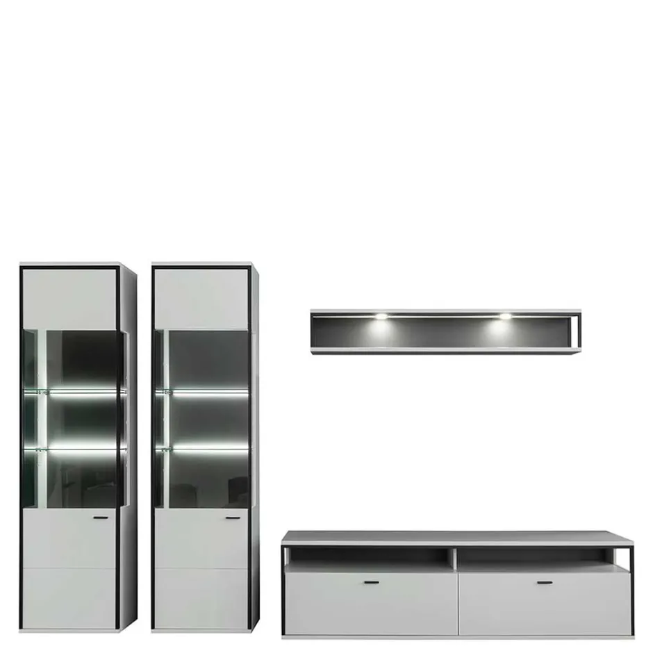 Wohnen Moderne Wohnwand-Möbel im Set - Loazin (vierteilig)