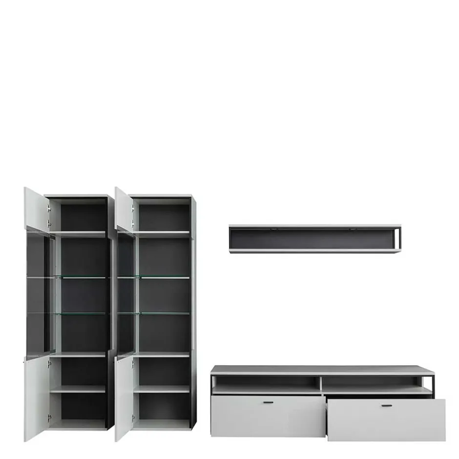 Wohnen Moderne Wohnwand-Möbel im Set - Loazin (vierteilig)