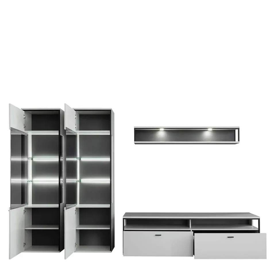 Wohnen Moderne Wohnwand-Möbel im Set - Loazin (vierteilig)