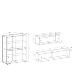 Wohnen Moderne Wohnzimmereinrichtung Schrank Set - Nonessia (dreiteilig)