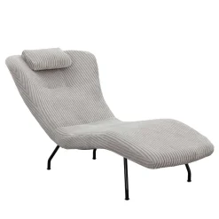 Wohnen Moderne Wohnzimmerliege mit Cord in Hellgrau - Speedy