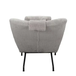 Wohnen Moderne Wohnzimmerliege mit Cord in Hellgrau - Speedy