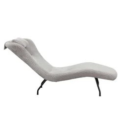 Wohnen Moderne Wohnzimmerliege mit Cord in Hellgrau - Speedy