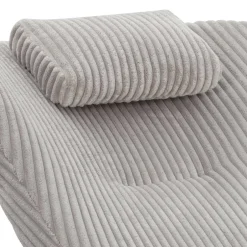 Wohnen Moderne Wohnzimmerliege mit Cord in Hellgrau - Speedy