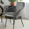 Moderner Armlehnenstuhl in Grau & Schwarz - Sazilo (2er Set)^Wohnen Hot
