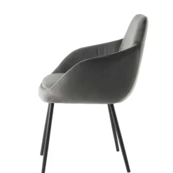 Moderner Armlehnenstuhl in Grau & Schwarz - Sazilo (2er Set)^Wohnen Hot