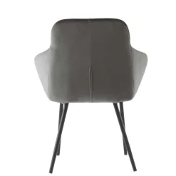 Moderner Armlehnenstuhl in Grau & Schwarz - Sazilo (2er Set)^Wohnen Hot