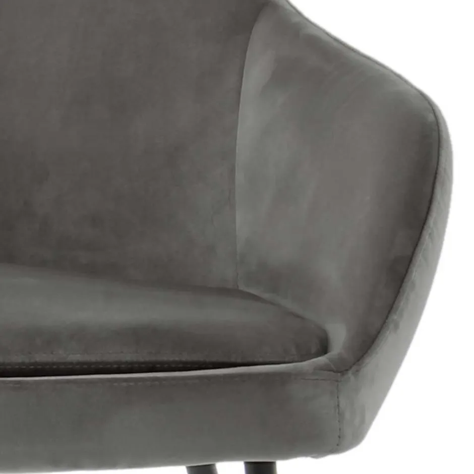 Moderner Armlehnenstuhl in Grau & Schwarz - Sazilo (2er Set)^Wohnen Hot