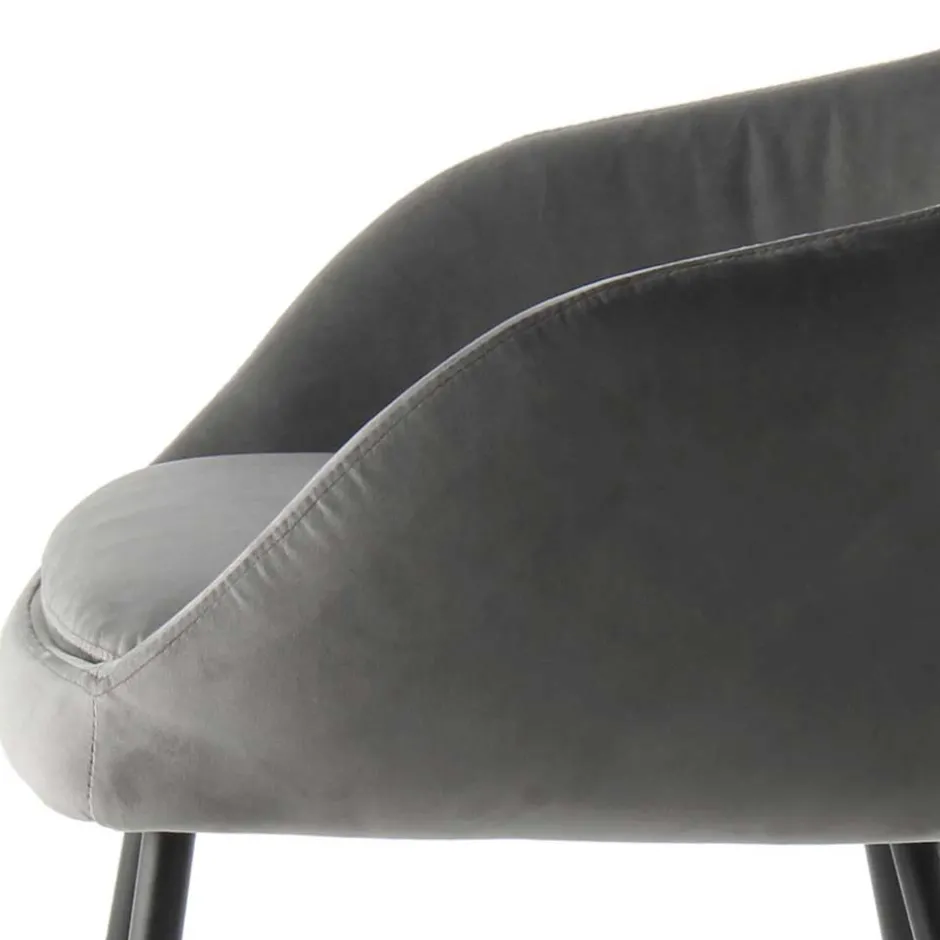 Moderner Armlehnenstuhl in Grau & Schwarz - Sazilo (2er Set)^Wohnen Hot