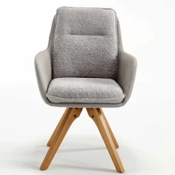 Wohnen Moderner Armlehnenstuhl in Grau - Lyra (2er Set)