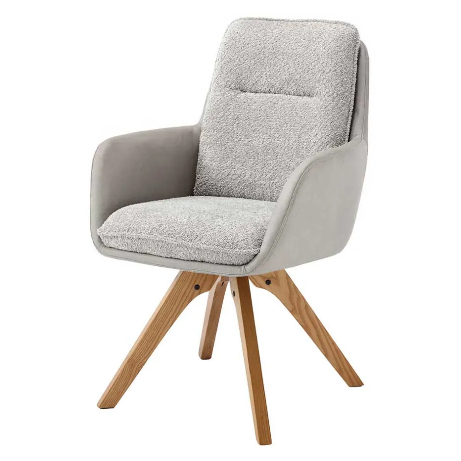 Wohnen Moderner Armlehnenstuhl in Grau - Lyra (2er Set)