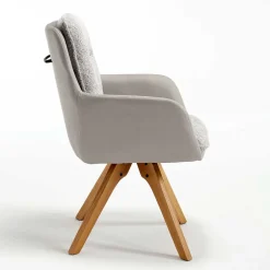 Wohnen Moderner Armlehnenstuhl in Grau - Lyra (2er Set)