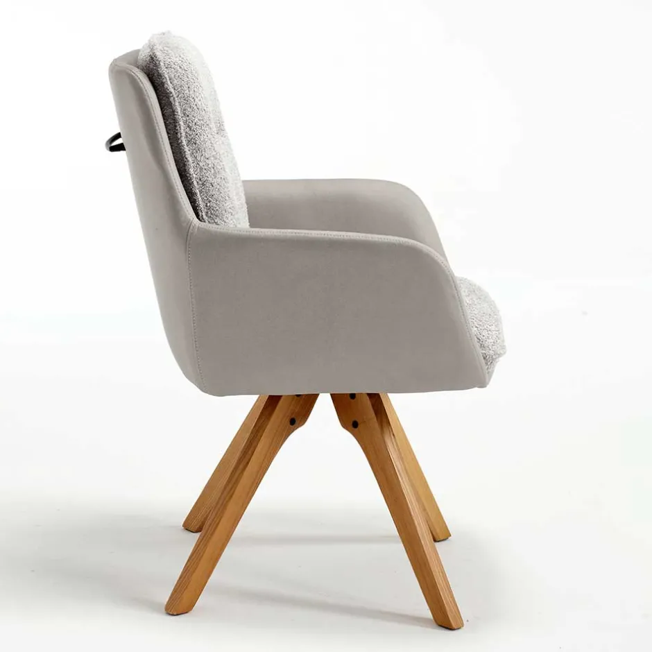 Wohnen Moderner Armlehnenstuhl in Grau - Lyra (2er Set)