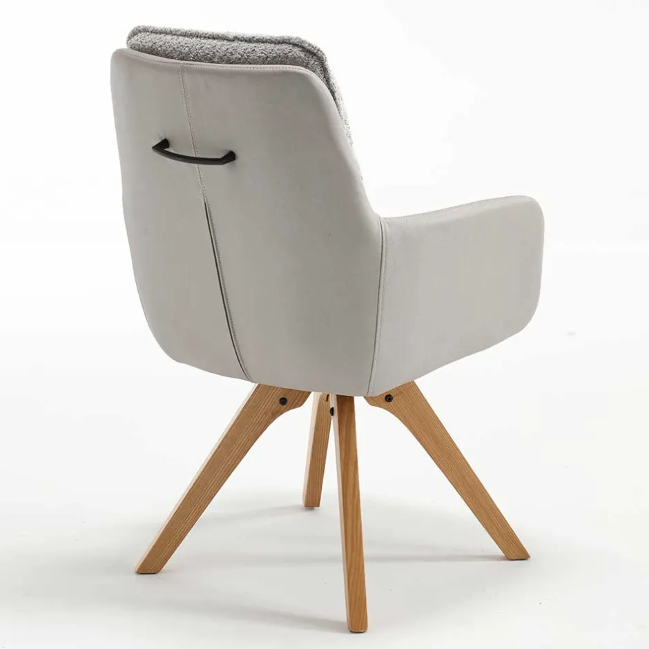 Wohnen Moderner Armlehnenstuhl in Grau - Lyra (2er Set)