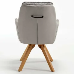 Wohnen Moderner Armlehnenstuhl in Grau - Lyra (2er Set)