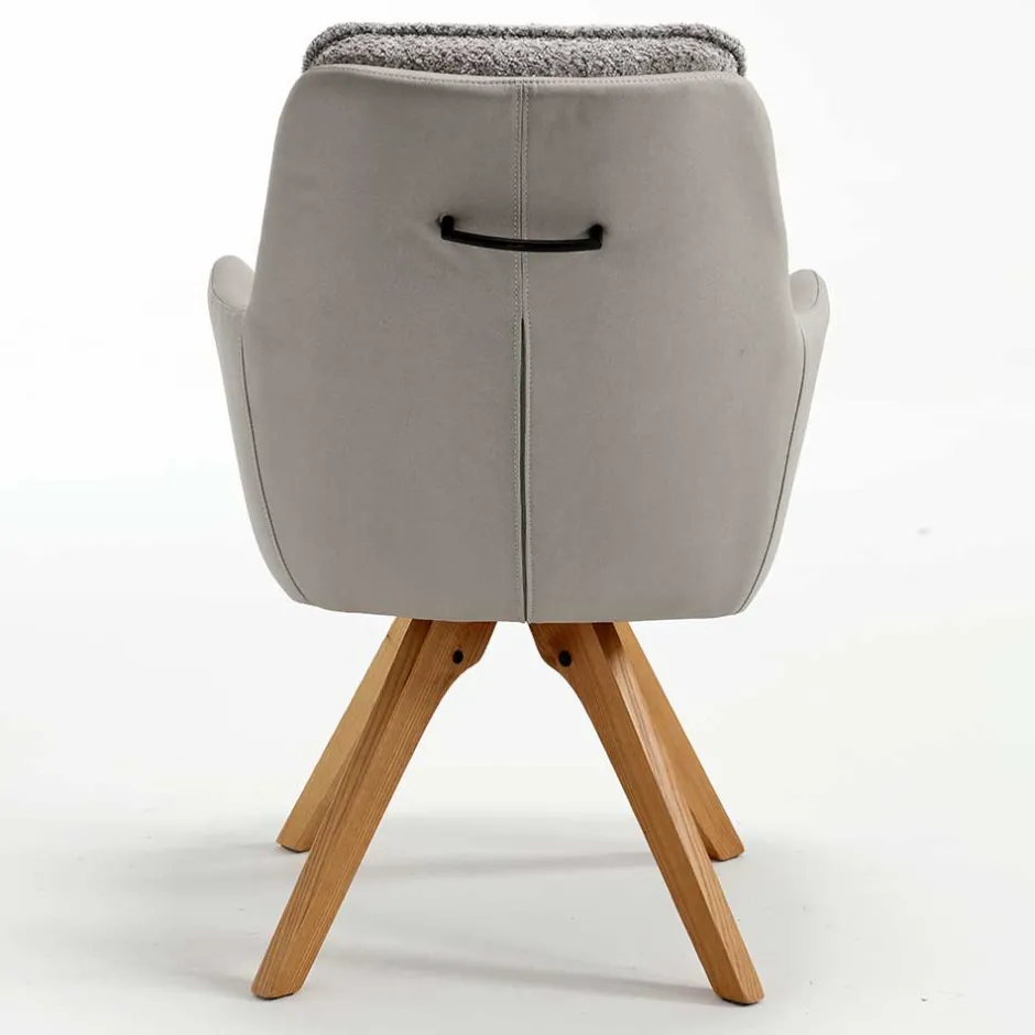 Wohnen Moderner Armlehnenstuhl in Grau - Lyra (2er Set)