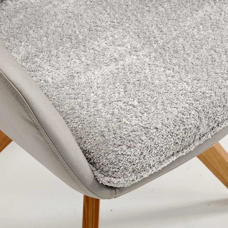 Wohnen Moderner Armlehnenstuhl in Grau - Lyra (2er Set)