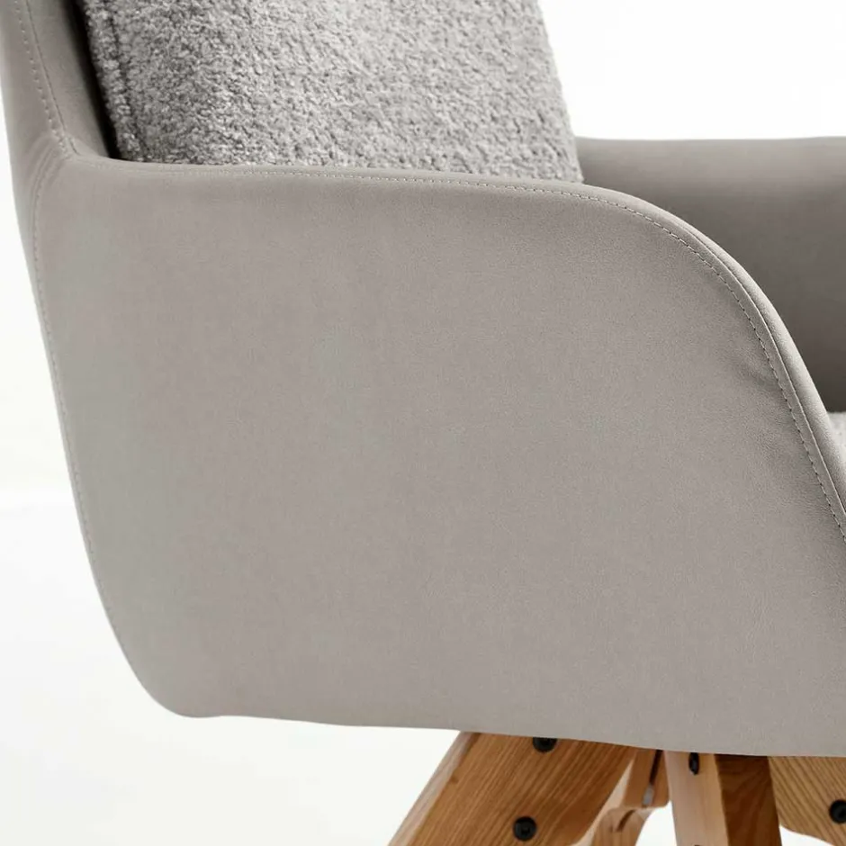 Wohnen Moderner Armlehnenstuhl in Grau - Lyra (2er Set)