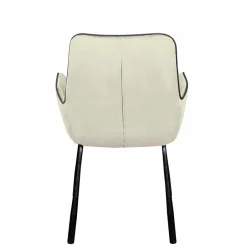 Wohnen Moderner Armlehnenstuhl in Creme Samtstoff - Trocios