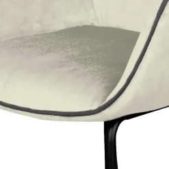 Wohnen Moderner Armlehnenstuhl in Creme Samtstoff - Trocios