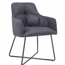 Wohnen Moderner Armlehnstuhl in Anthrazit - Clienti (2er Set)