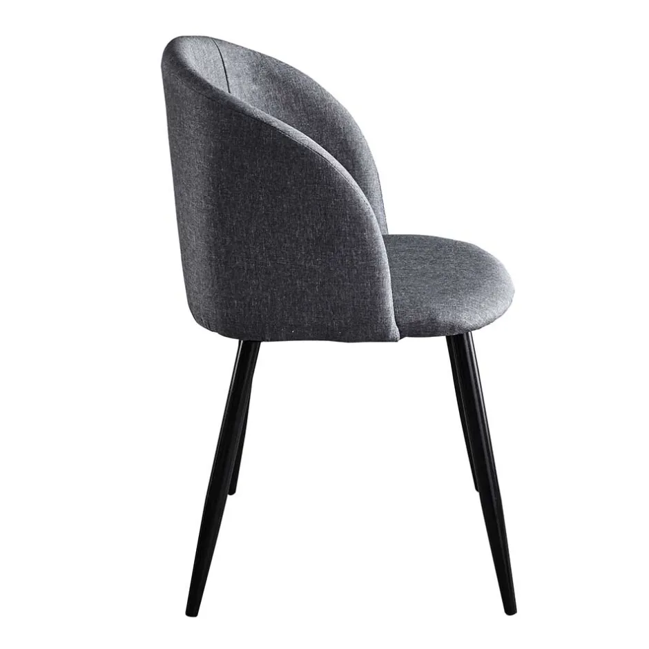 Moderner Armlehnstuhl in Dunkelgrau - Nauizia (2er Set)^Wohnen