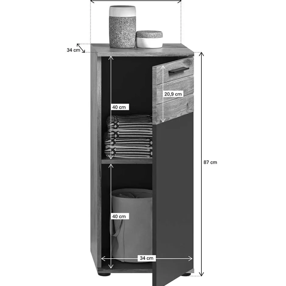 Wohnen Moderner Bad Unterschrank mit 87 cm Höhe - Depart