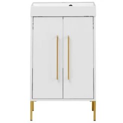 Wohnen Moderner Bad Waschplatz in Weiß & Gold - Nuszaleva