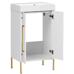 Wohnen Moderner Bad Waschplatz in Weiß & Gold - Nuszaleva