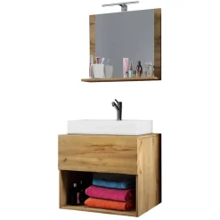 Wohnen Moderner Bad Waschplatz im Holz Look - Toulon (zweiteilig)