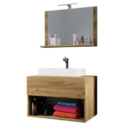 Wohnen Moderner Bad Waschplatz im Holz Look - Toulon (zweiteilig)