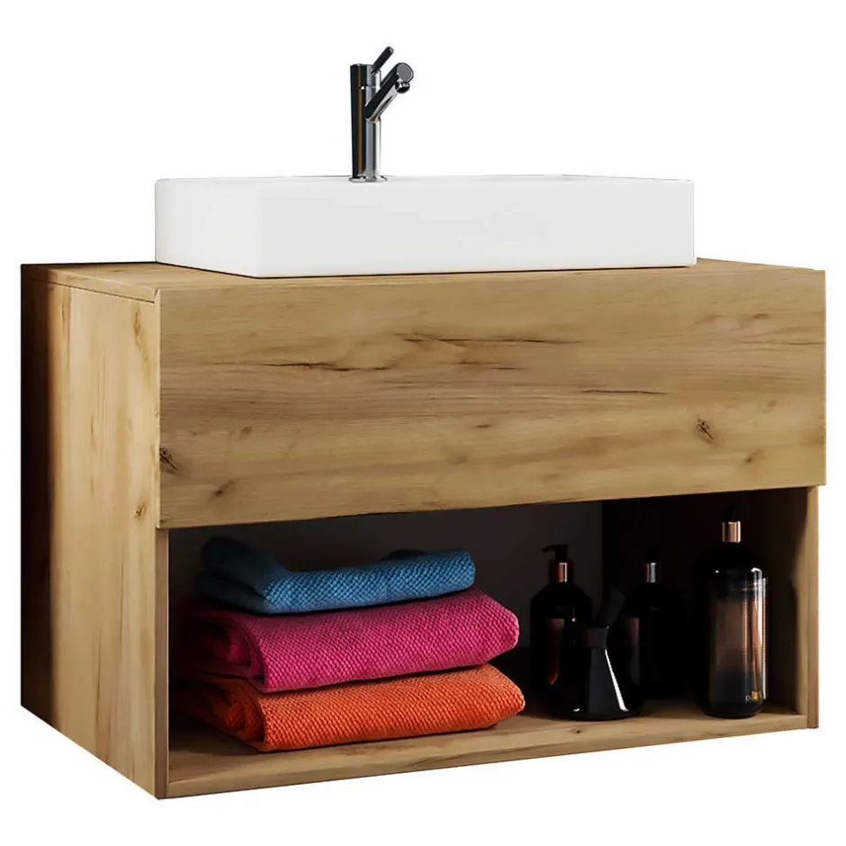 Wohnen Moderner Bad Waschplatz im Holz Look - Toulon (zweiteilig)