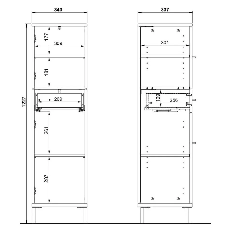 Wohnen Moderner Badezimmerschrank 125 cm hoch - Lucrino