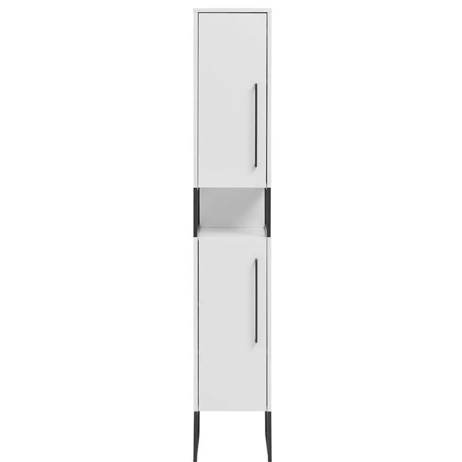 Wohnen Moderner Badhochschrank in Weiß & Anthrazit - Ismilav