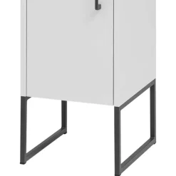 Wohnen Moderner Badhochschrank in Weiß & Anthrazit - Ismilav